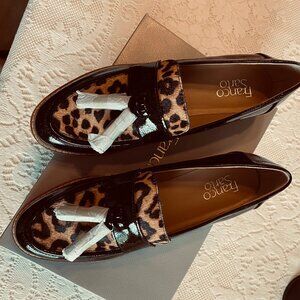 Black Patent & Calf Hair Franco Sarto Women's Carolynn Tassel Loafer